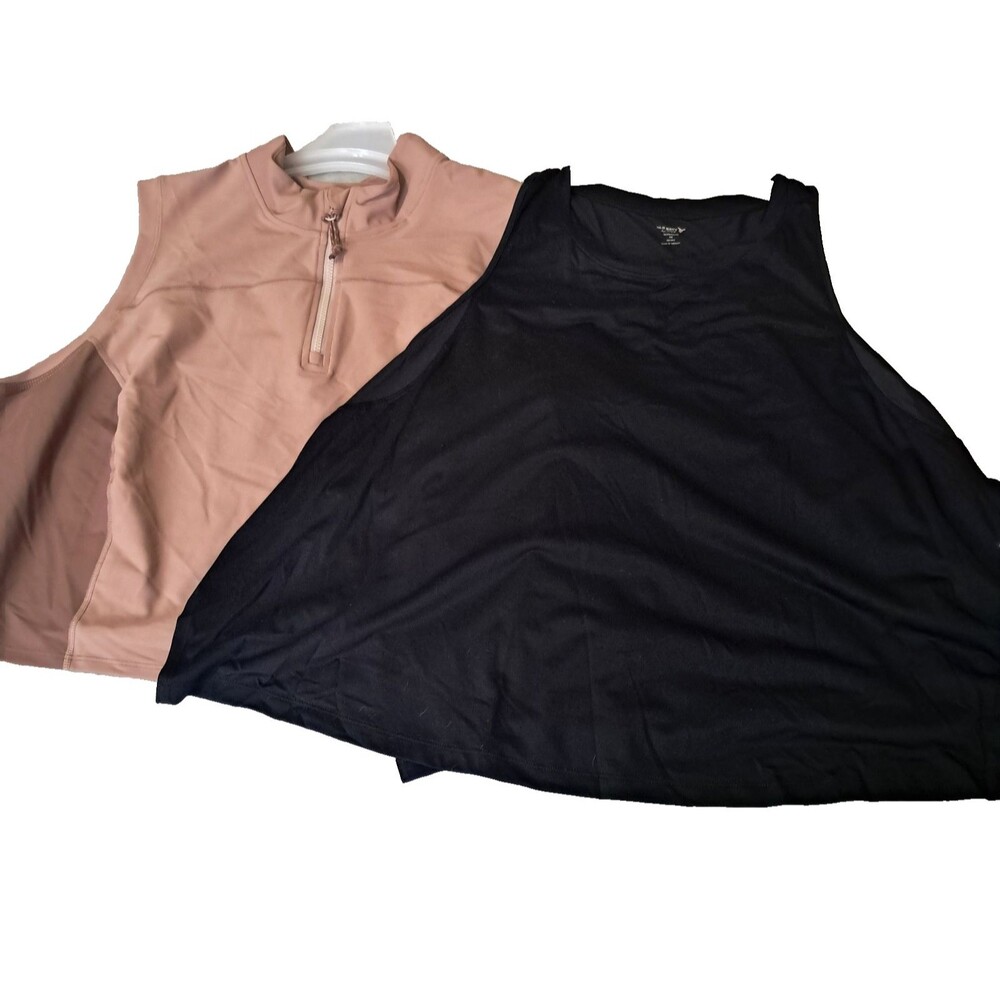 Old Navy Crop Top Womens 4X Black Brown Activewear Ultralite Powersoft Gym